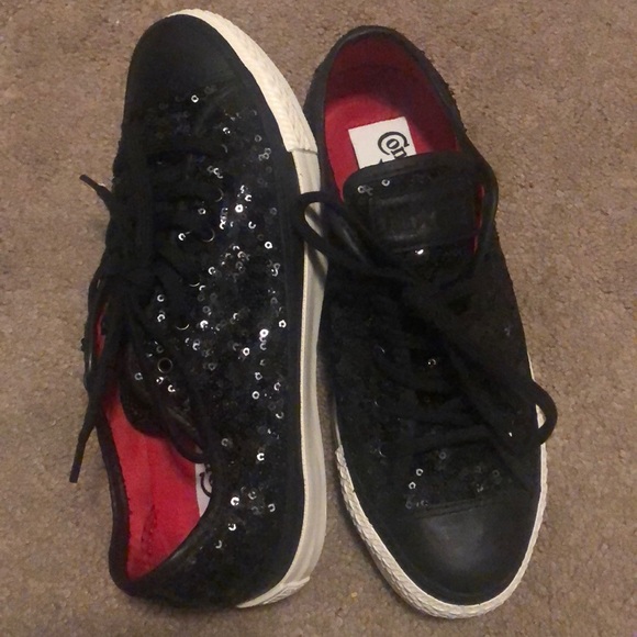 Converse Shoes - Converse All-Star Women’s 6.5, All-Black Sequin